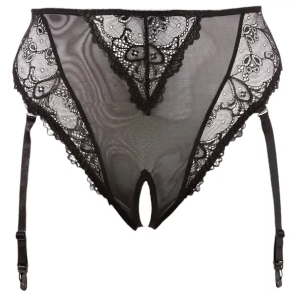 Cottelli Plus Size - kanten, open bustier voor vrouwen (zwart) - XXXXL