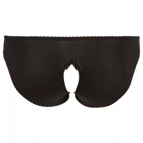 Cottelli Plus Size - kanten, open slipje (zwart)