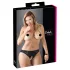 Cottelli Plus Size - kanten, open slipje (zwart) - 2XL