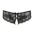 Cottelli - open damesstring met kant en strikje - zwart - M