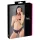 Cottelli - open damesstring met kant en strikje - zwart - XL