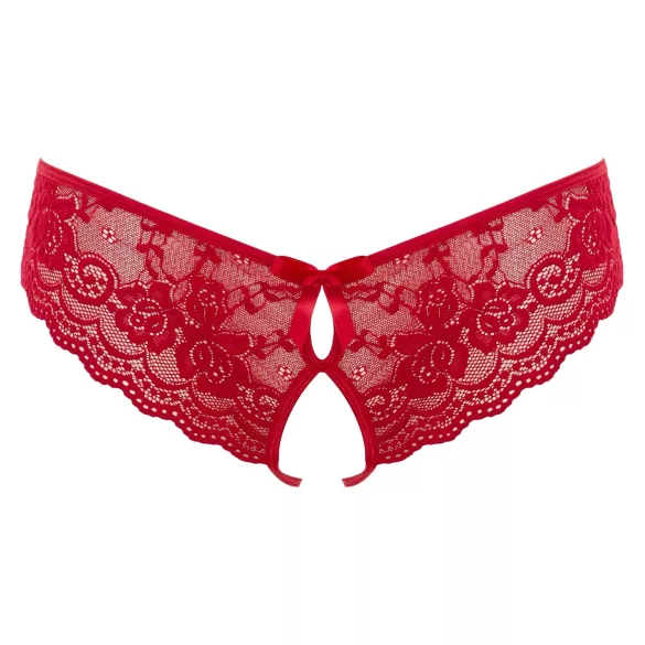 Cottelli - open dames string met strikje - rood - M