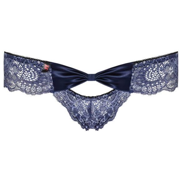 Obsessive Auroria - geborduurde damesstring met strik (blauw)