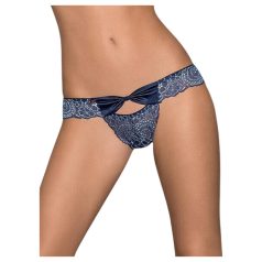   Obsessive Auroria - geborduurde damesstring met strik (blauw) - L/XL