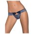Obsessive Auroria - geborduurde damesstring met strik (blauw) - L/XL