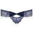 Obsessive Auroria - geborduurde damesstring met strik (blauw) - L/XL