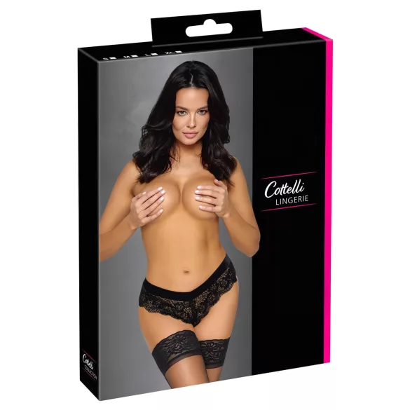 Cottelli Party - slipje met ketting - kant - zwart