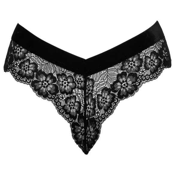 Cottelli Party - slipje met ketting - kant - zwart