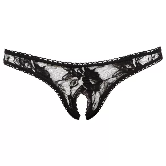 Cottelli - String slip dames - kant - zwart - L