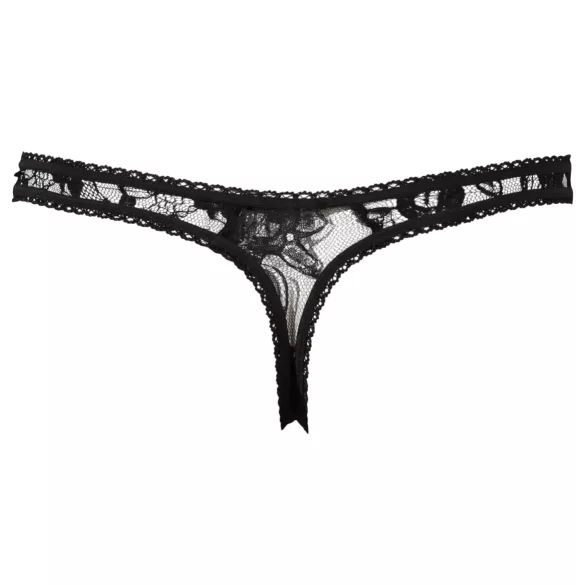 Cottelli - String slip dames - kant - zwart - L