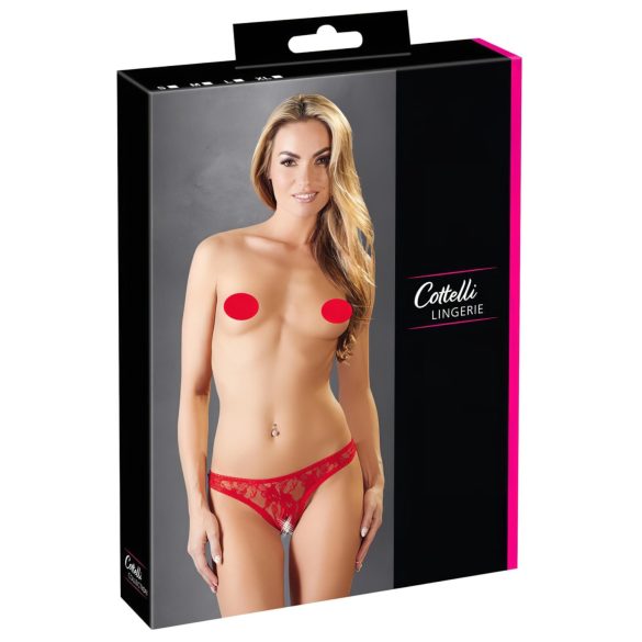 Cottelli - Kantstring van kant (rood) - XL