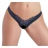 Cottelli - open slip met bloemen en parels - zwart