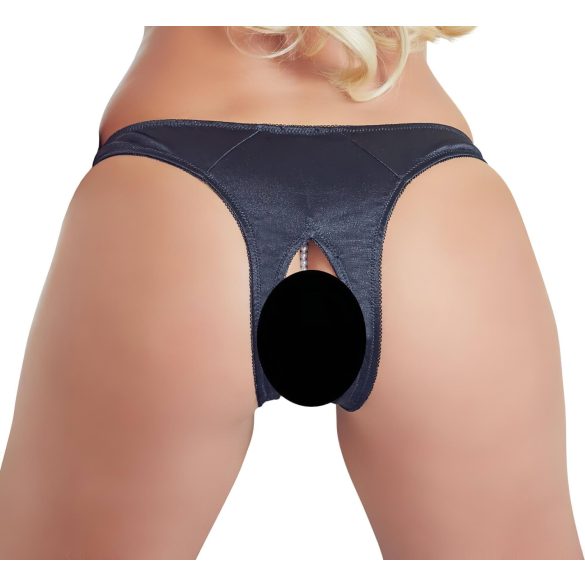 Cottelli - parel, open bloem dames slipje (zwart) - L