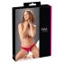 Cottelli - Open bloembeslag slipje met parels (rood) - M