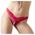 Cottelli - open damesstring met kralen en bloemen - rood - M