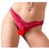 Cottelli - Open bloembeslag slipje met parels (rood) - M