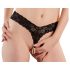Cottelli - dubbele parel kanten string (zwart)