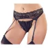 Cottelli - jarretelgordel met string - kant - zwart - M