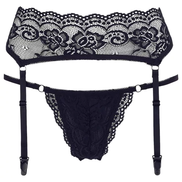 Cottelli - jarretelgordel met string - kant - zwart - M