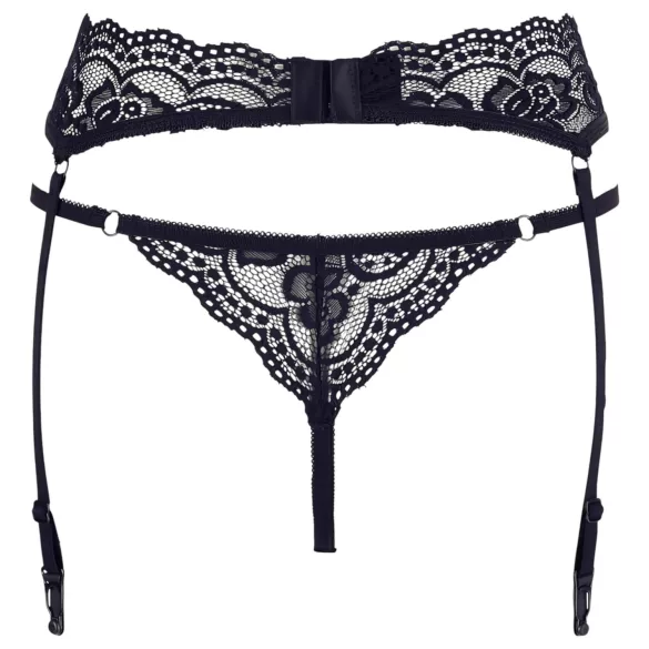 Cottelli - jarretelgordel met string - kant - zwart - M