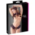 Cottelli - open string met parels en ruches - zwart
