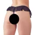 Cottelli - open string met parels en ruches - zwart