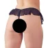 Cottelli - open string met parels en ruches - zwart - L