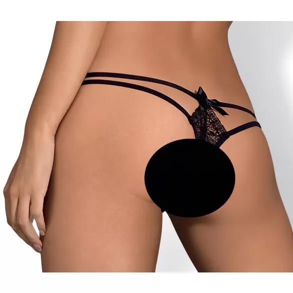 Obsessive Intensa - dames string - dubbele bandjes - kant - zwart