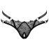Cottelli - luxe open string met ring (zwart) - M/L