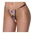 Cottelli - Luxe geborduurde lelie string (zwart-wit) - M/L