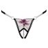 Cottelli - Luxe geborduurde lelie string (zwart-wit) - M/L