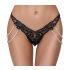 Cottelli - luxe geborduurd parel string (zwart) - M/L