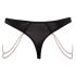 Cottelli - luxe geborduurd parel string (zwart) - M/L