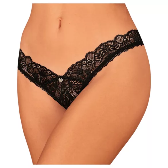 Obsessive Donna Dream - open string - kant - zwart - XL/XXL