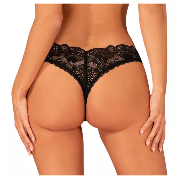 Obsessive Donna Dream - open string - kant - zwart - XL/XXL