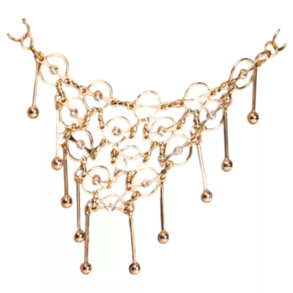 Cottelli - zwarte open stringtanga met versiering (S-L)