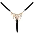 Cottelli - zwarte open stringtanga met versiering (S-L)