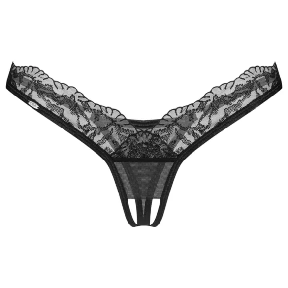 Obsessive - string dames slip - transparant kant - zwart - L/XL