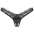 Obsessive - string dames slip - transparant kant - zwart - L/XL