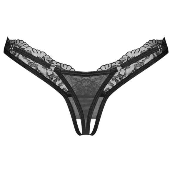 Obsessive - string dames slip - transparant kant - zwart - 2XL/3XL