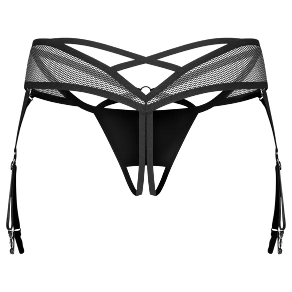 Obsessive Dominna - jarretelle ceintuur met bandjes - zwart - L/XL