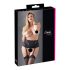 Cottelli Plus Size - kanten, veters jarretel (zwart) - 4XL