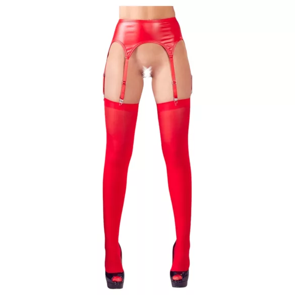 NO:XQSE - jarretelset - glanzend - rood
