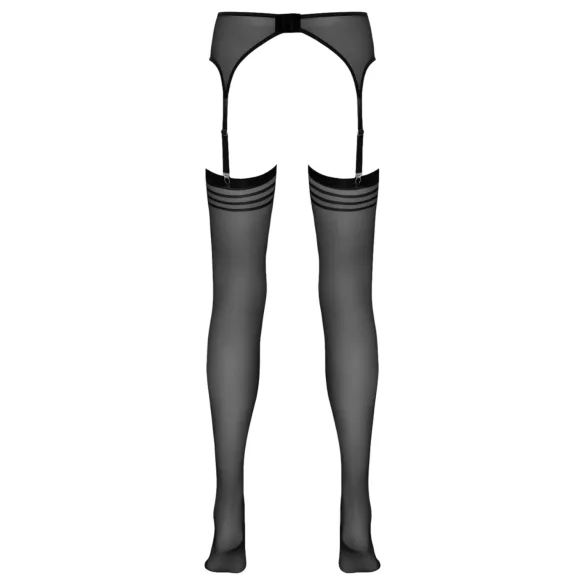 NO:XQSE - jarretelkousen met strepen - zwart - L/XL
