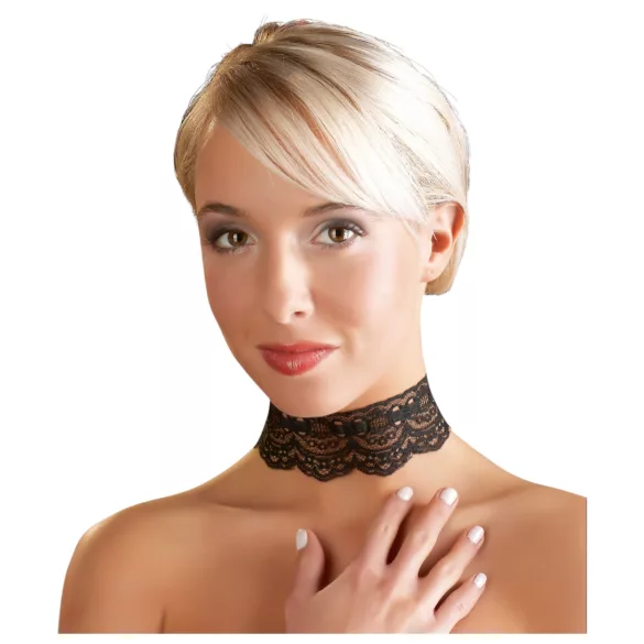 Cottelli - kunstleren kanten halsband BDSM kostuumaccessoire