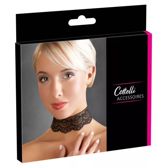 Cottelli - kunstleren kanten halsband BDSM kostuumaccessoire