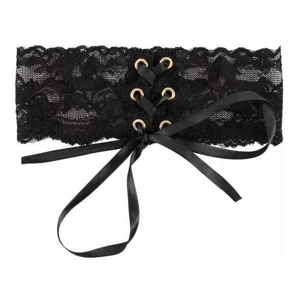 Cottelli - Brede kanten choker met vetersluiting - zwart
