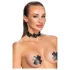 Cottelli - choker met kant en kralen - zwart