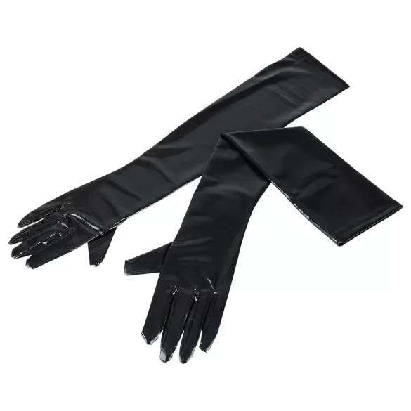Cottelli - lange glanzende handschoenen - zwart