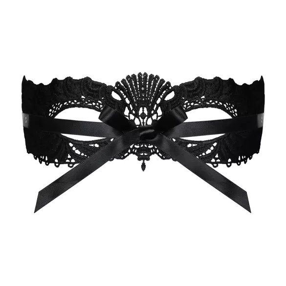 Obsessive - Venetiaans masker - geborduurd - zwart